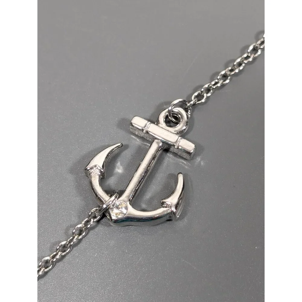 Joseph Nogucci Nautical Anchor Silver Tone Chain Bracelet 8.5